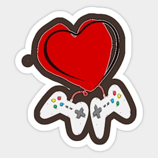 Video Gamer Heart Controller Valentine's Day Sticker